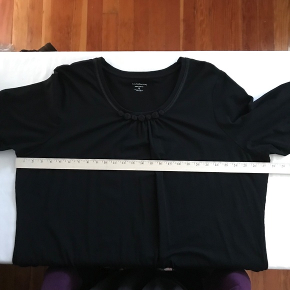 CROFT & BARROW Cotton Rosette Scoop Neck Tunic Dressy Tee Women’s Plus Size 3X - Picture 9 of 15